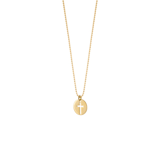 Women's Necklace Lovely 01L05-01719 Loisir Silver Gold Plated With Cross